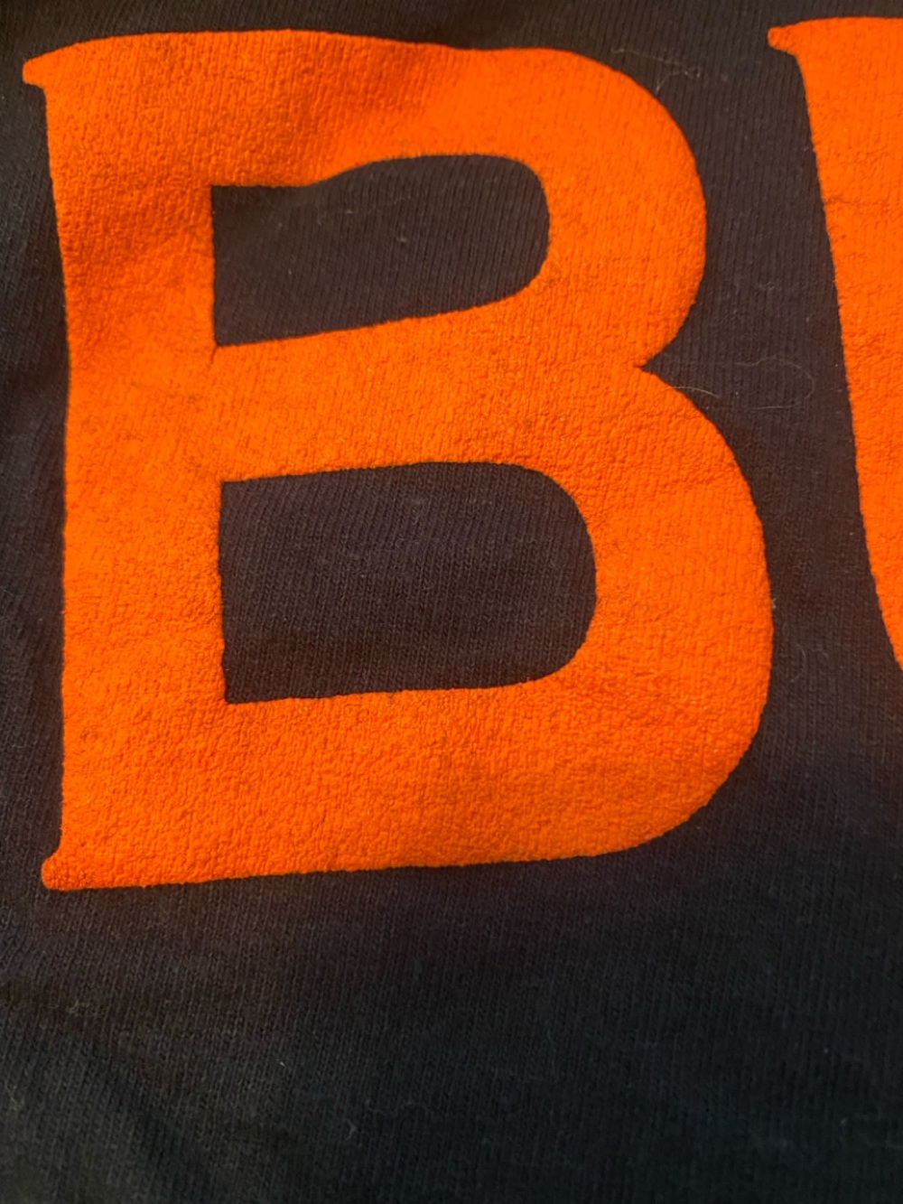 SPIRIT BRAND Navy Long Sleeve Shirt ORANGE Logo BUCKNELL ON BACK - Picture 8 of 8